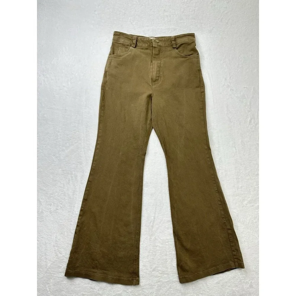 Martha‎ Style Pants Womens 26x29 Khaki Bootcut Neutral Beige Classic Flare